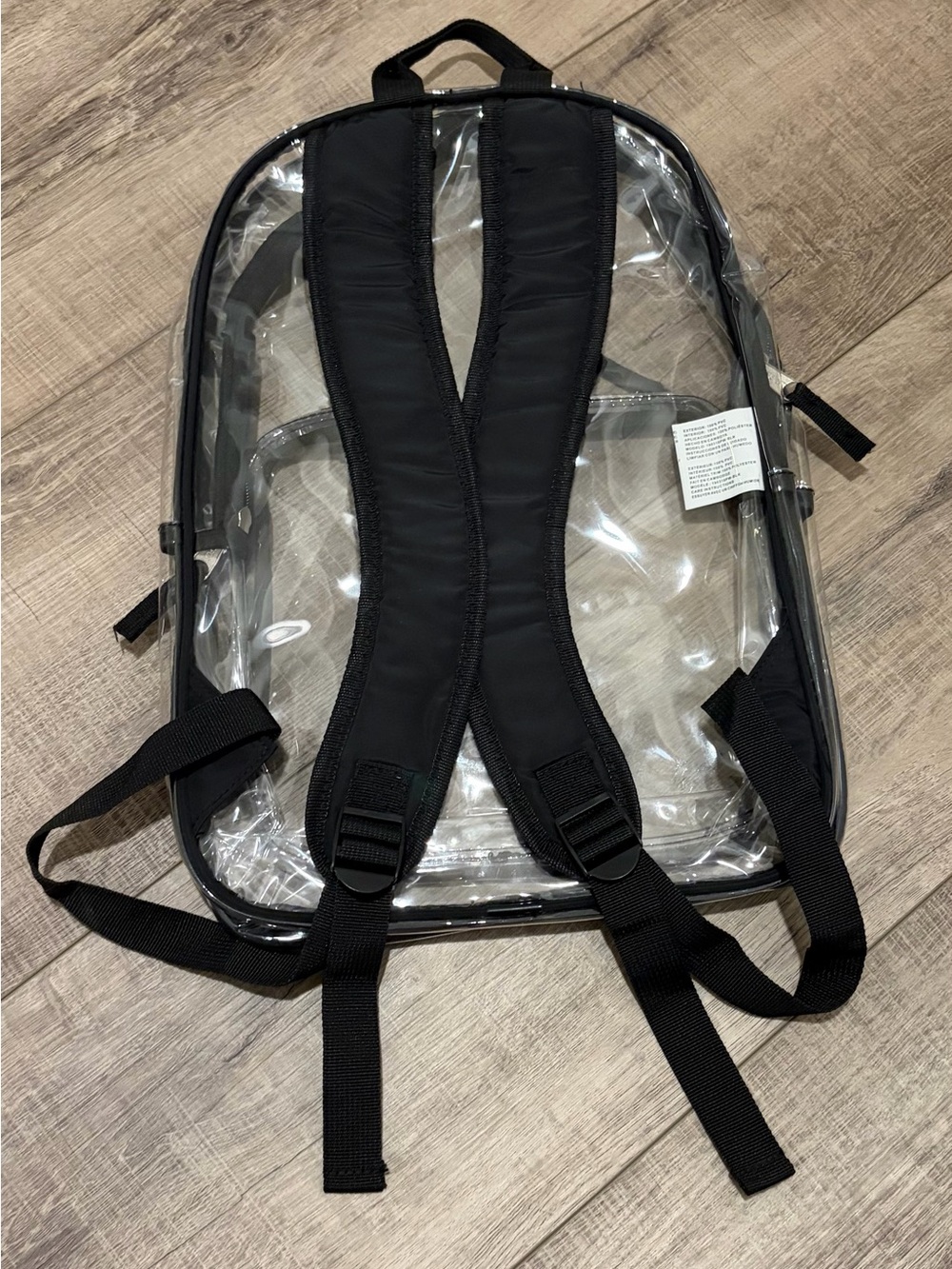 Eastsport Clear Backpack with Black Trim - Transparent School & Event Pack - Picture 2 of 5